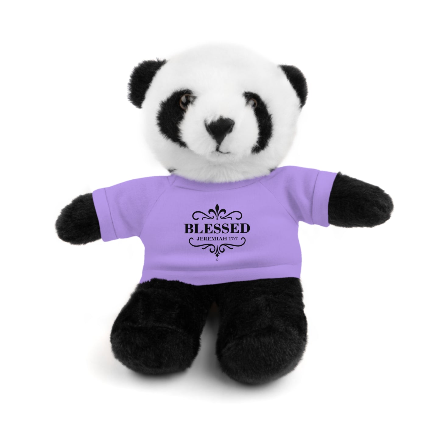Blessed (Black Lettering) Plush Toy with Tee, Faith-Inspired Stuffed Animal, Inspirational Gift, Birthday Present, Encouragement Gift