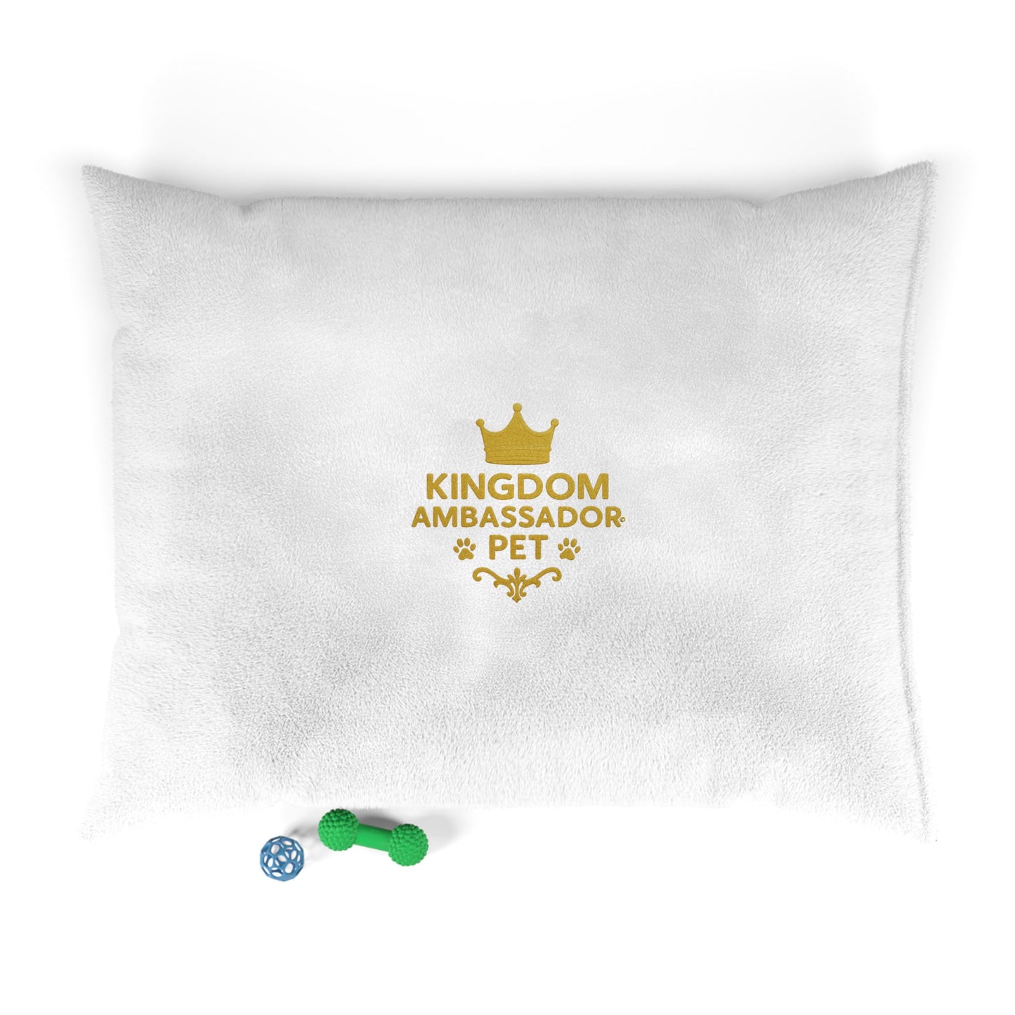 Kingdom Ambassador Pet (Gold Lettering) Bed, Luxury Dog Pillow, Cozy Cat Bed, Stylish Pet Cushion, Pet Lover Gift, Comfortable Pet Sleeping