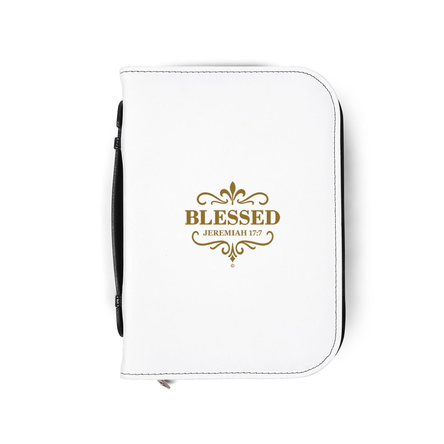 Blessed (Gold Lettering) Inspirational Bible Cover, Gift for Believers, Faith-Based Book Cover - Cross Apparel USA