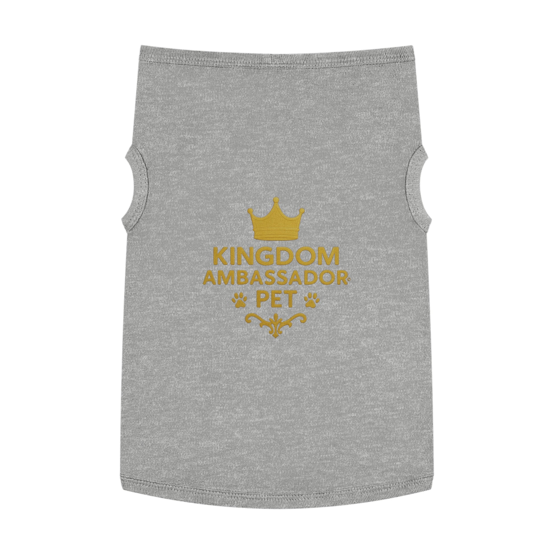 Kingdom Ambassador Pet (Gold Lettering) Tank Top, Dog Shirt, Pet Apparel, Cute Pet Gift, Pet Clothes for Any Occasion, Dog Lover Gift - Cross Apparel USA