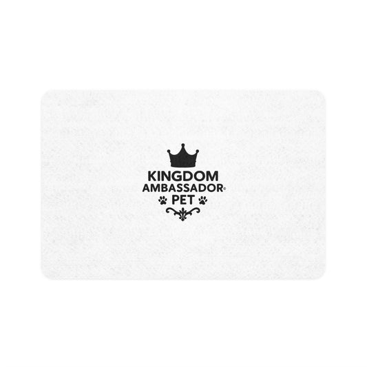 Kingdom Ambassador Pet (Black Lettering) Food Mat (12x18)