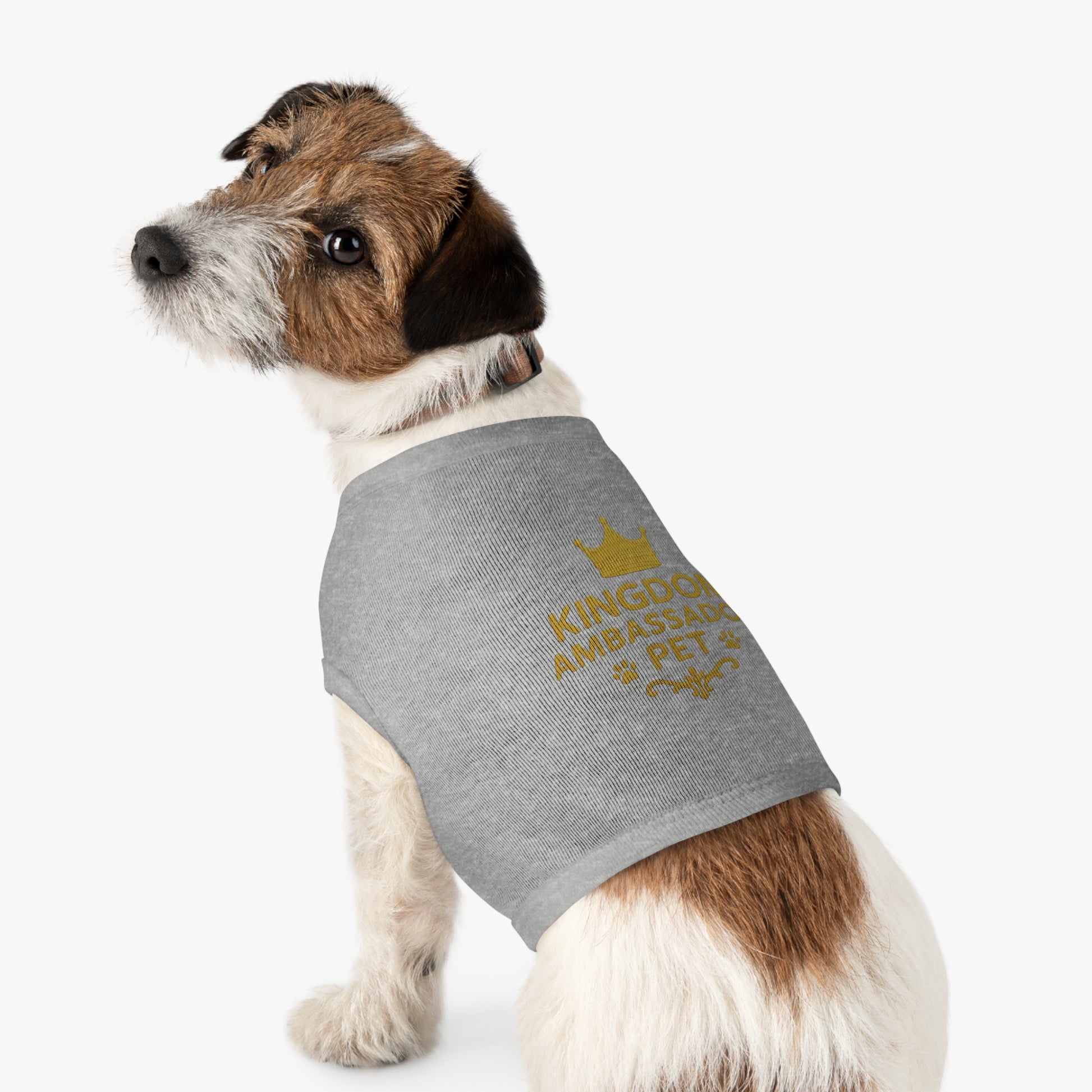 Kingdom Ambassador Pet (Gold Lettering) Tank Top, Dog Shirt, Pet Apparel, Cute Pet Gift, Pet Clothes for Any Occasion, Dog Lover Gift - Cross Apparel USA