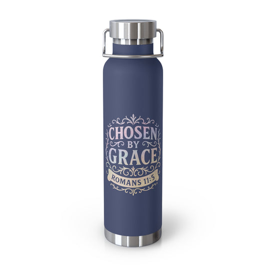 Chosen by Grace (Multi-color Limited Edition) Insulated Water Bottle, Motivational Gift, Faith-Based Drinkware, Inspirational Travel Mug, Biblical Verse Bottle - Cross Apparel USA