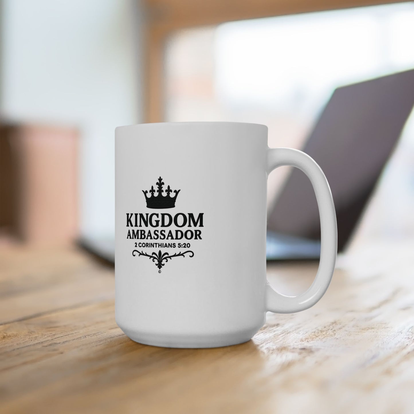 Kingdom Ambassador (Black Lettering) Ceramic Mug, Inspirational Gift, Coffee Cup for Faith, Gift of Believers, Devotional Drinkware (11oz, 15oz)