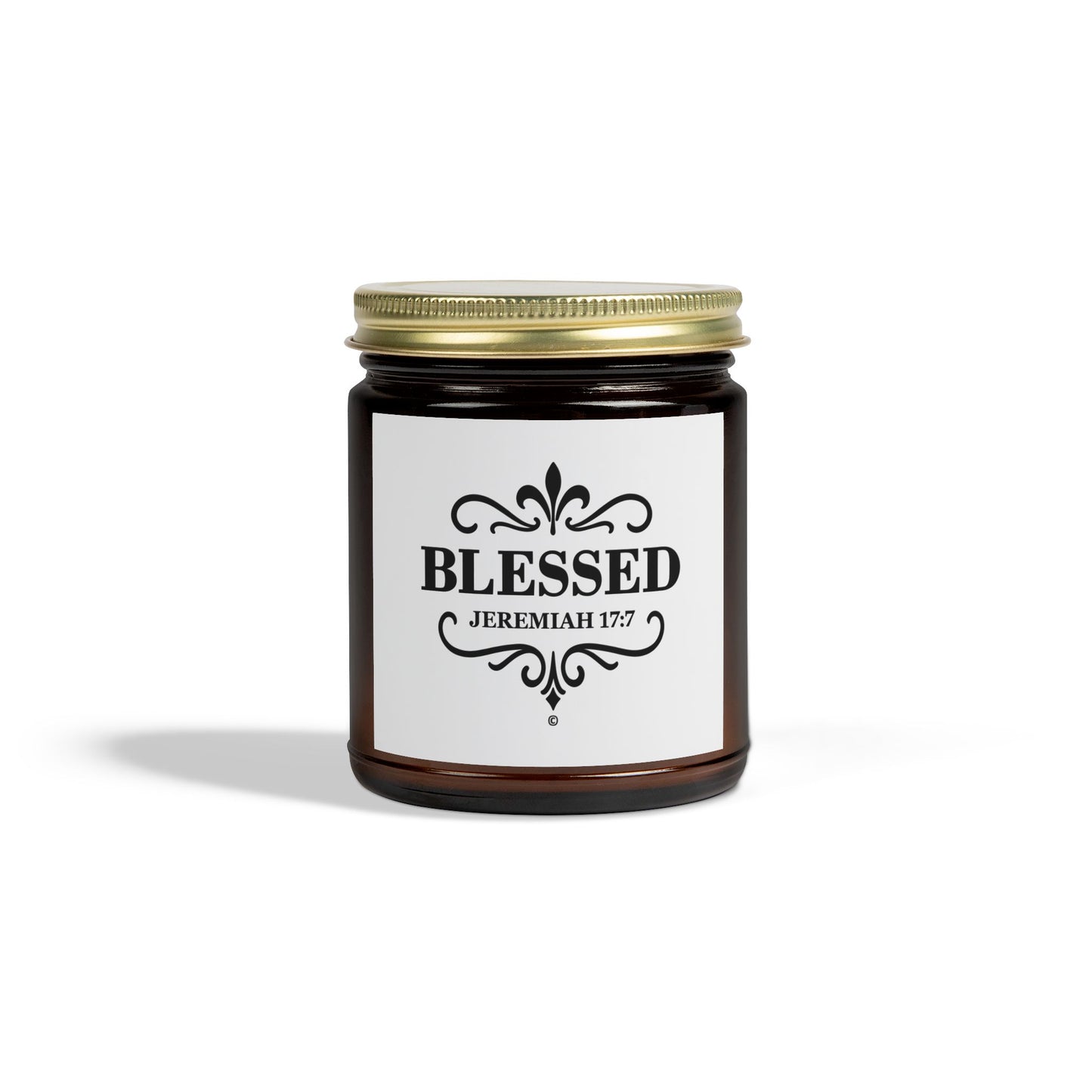 Blessed (Black Lettering) Scented Candle - Coconut Apricot Wax, Inspirational Home Decor, Relaxation, Gifts for Believers