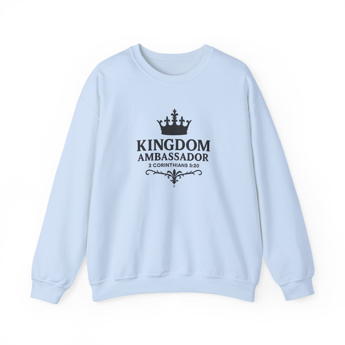 Kingdom Ambassador (Black Lettering) Unisex Crewneck Sweatshirt - Inspirational Gift, Faith-Based Apparel, Cozy Casual Wear, Bible Verse Sweatshirt