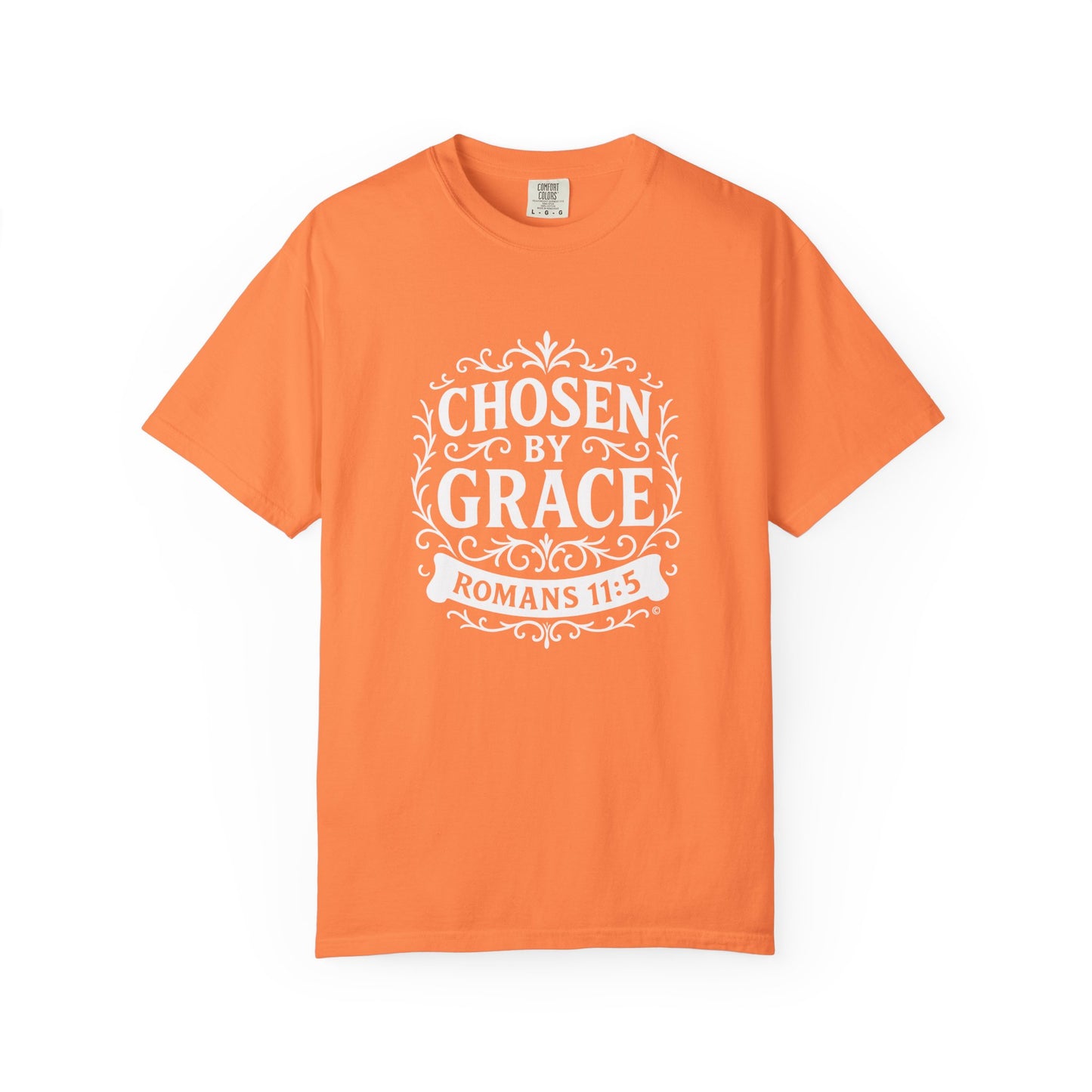 Chosen by Grace (White Lettering) Unisex Faith Tee, Relaxed Fit Shirt, Inspirational Apparel, Gift for Believers