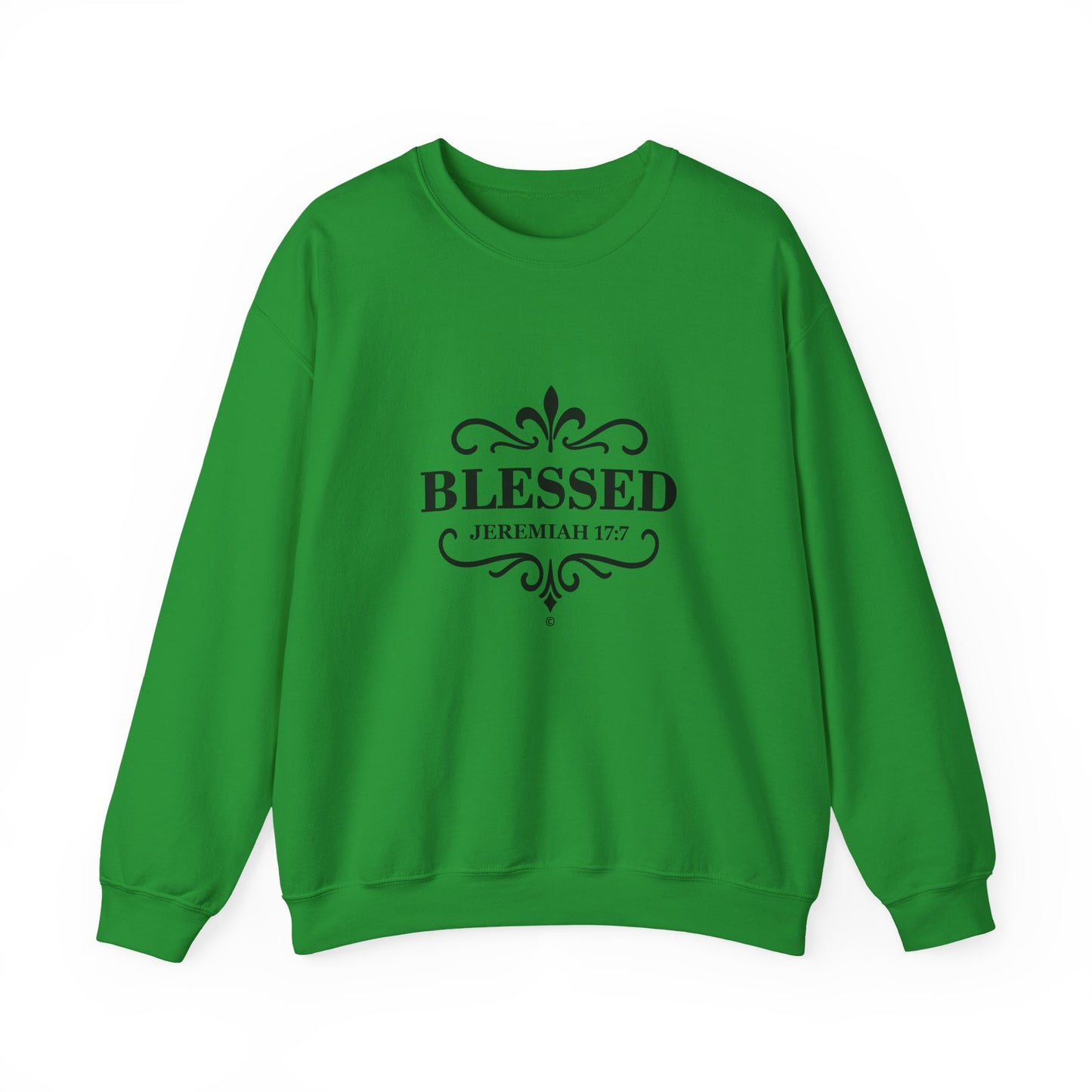 Blessed (Black Lettering) Unisex Crewneck Sweatshirt - Inspirational Gift, Christian Apparel, Faith-Based Fashion, Cozy Casual Wear, Bible Verse Sweatshirt