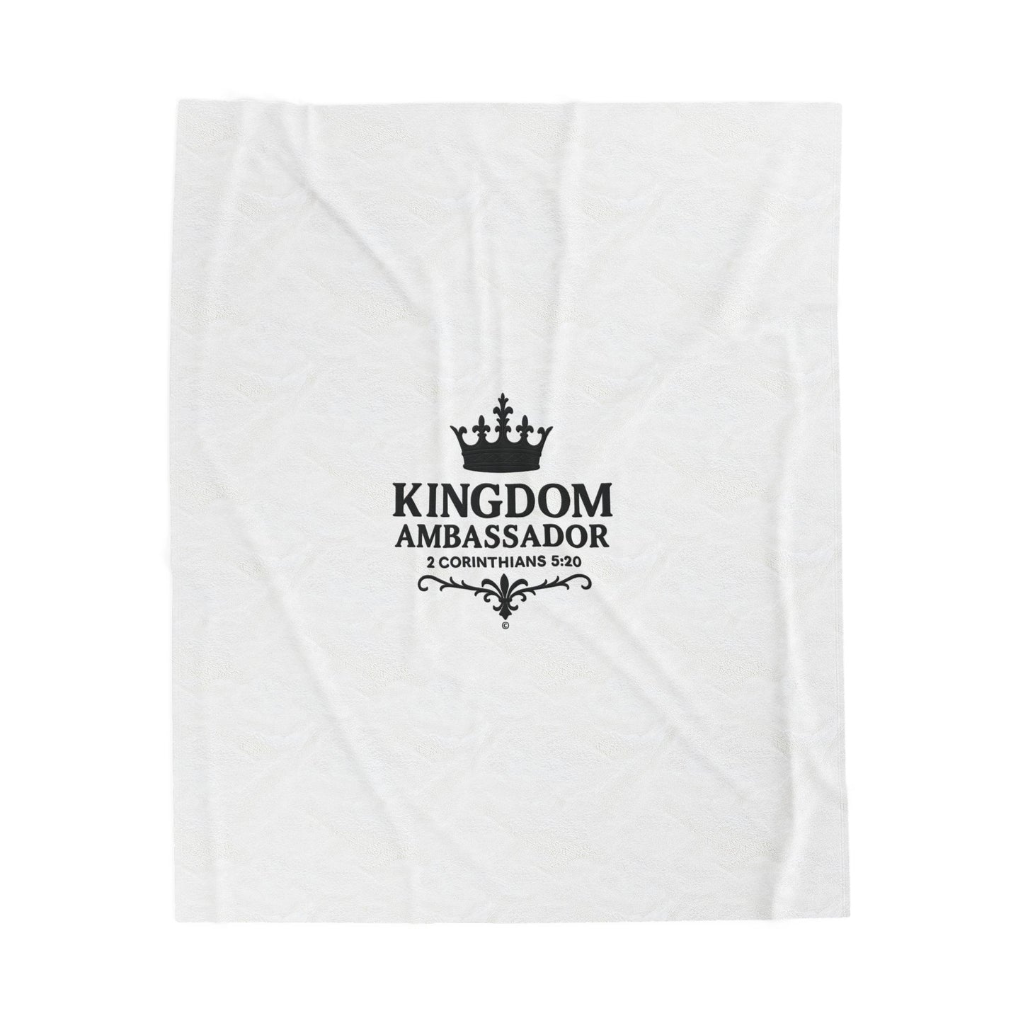 Kingdom Ambassador (Black Lettering) Plush Blanket, Inspirational Home Decor, Faith-Based Decor, Modern Plush Blanket