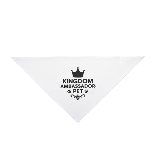 Kingdom Ambassador Pet (Black Lettering) Bandana, Design for Stylish Dogs, Inspirational Pet Bandana, Gifts for Pet Lovers