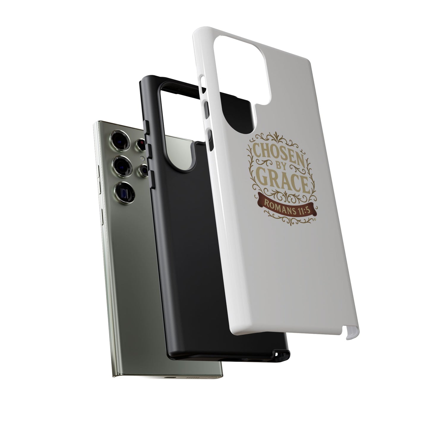 Chosen by Grace (Color), Rugged Phone Case, Inspirational Mobile Cover, Gift for Faith Lovers, Faith-Based Protector