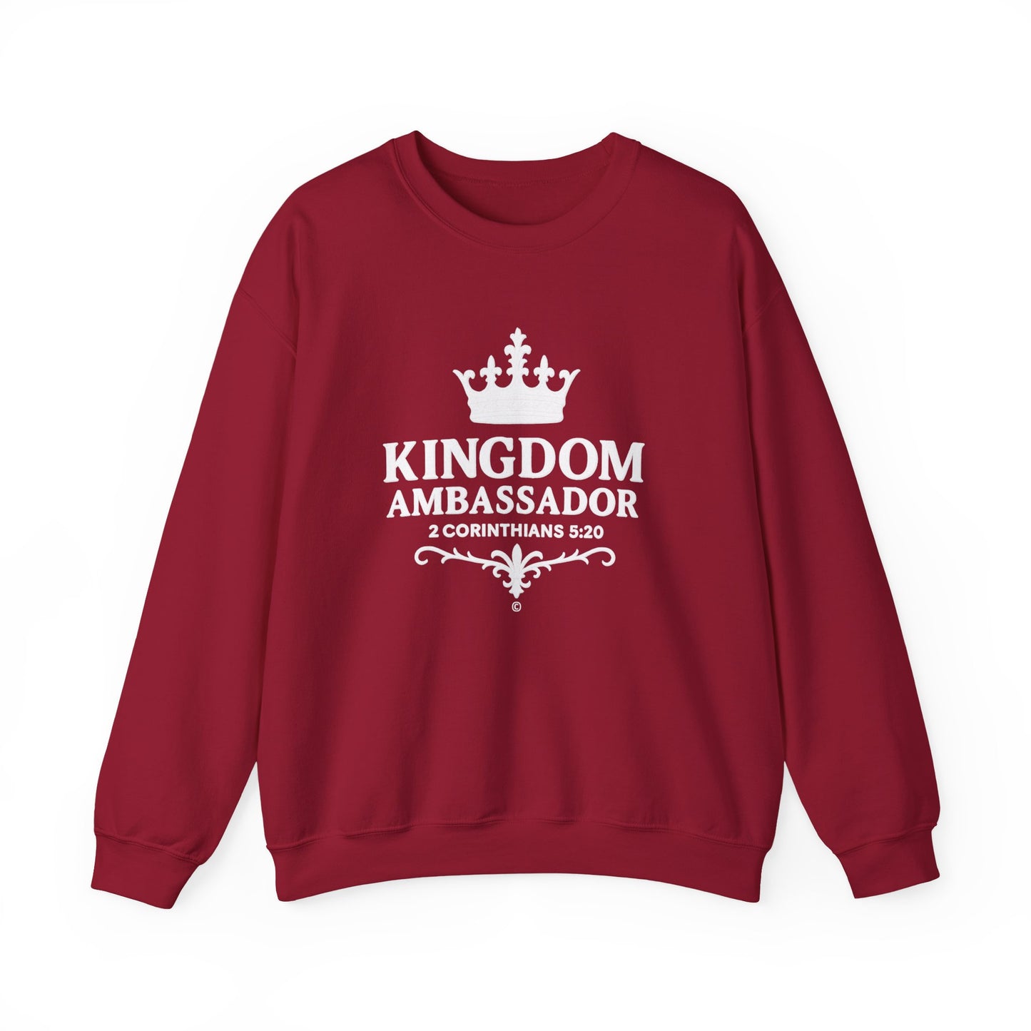 Kingdom Ambassador (White Lettering) Unisex Crewneck Sweatshirt - Inspirational Gift, Faith-Based Apparel, Cozy Casual Wear, Bible Verse Sweatshirt