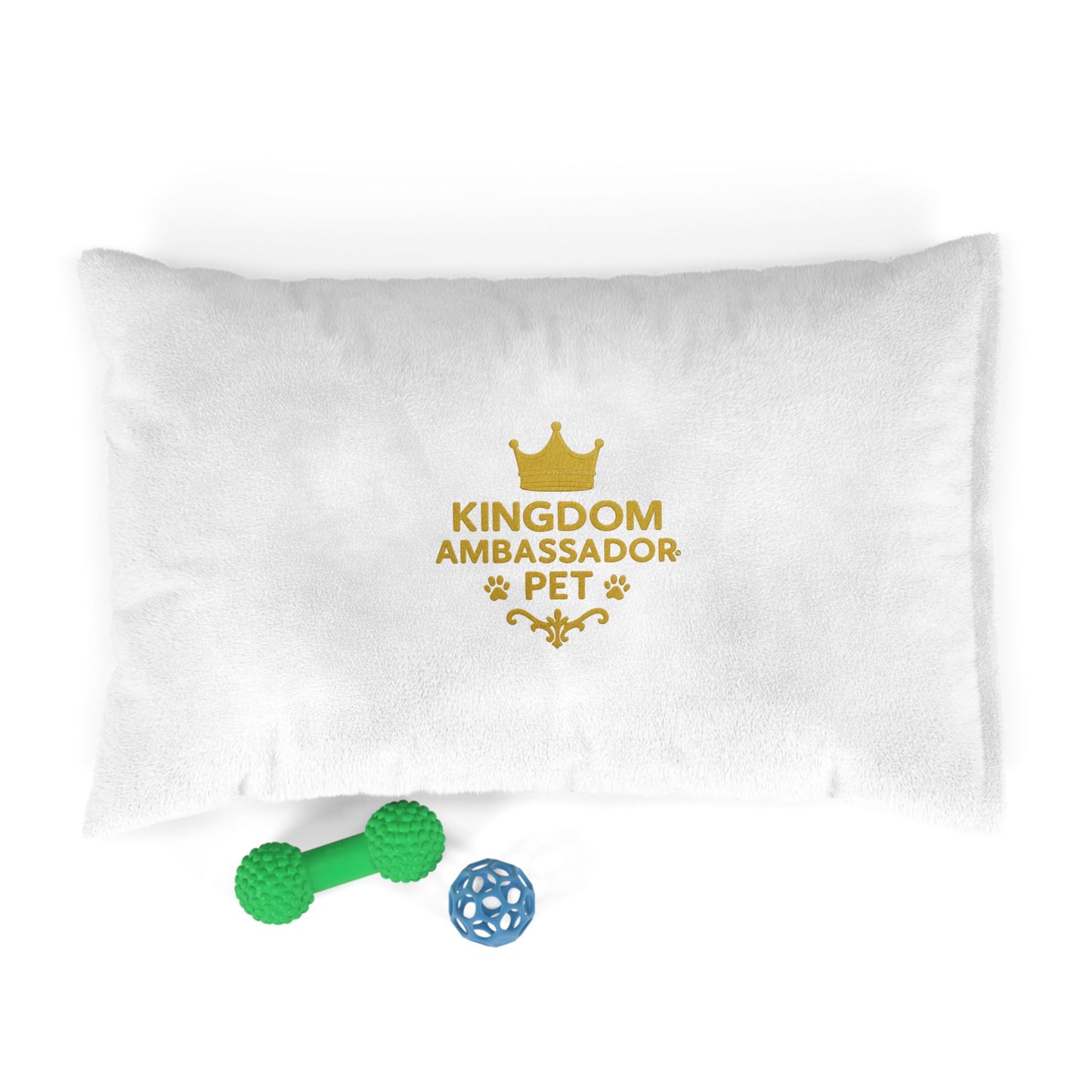 Kingdom Ambassador Pet (Gold Lettering) Bed, Luxury Dog Pillow, Cozy Cat Bed, Stylish Pet Cushion, Pet Lover Gift, Comfortable Pet Sleeping