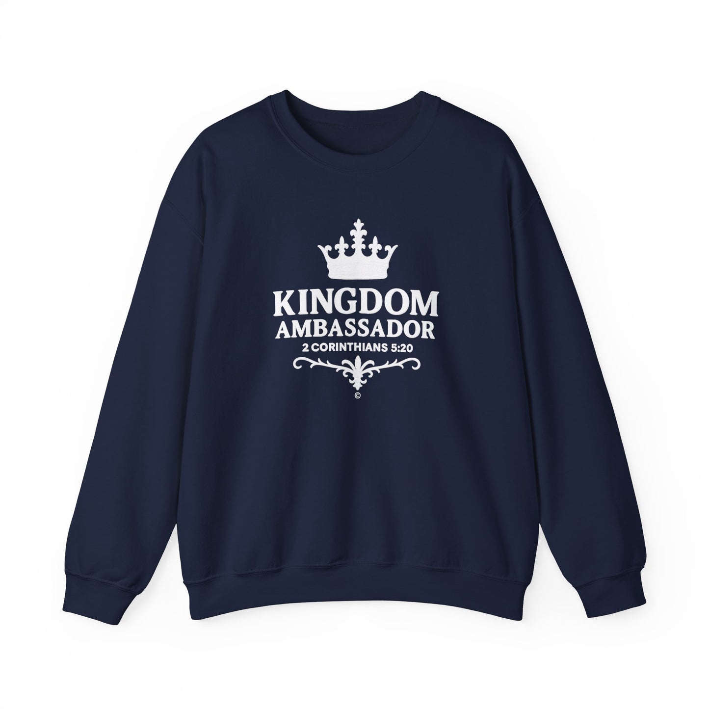 Kingdom Ambassador (White Lettering) Unisex Crewneck Sweatshirt - Inspirational Gift, Faith-Based Apparel, Cozy Casual Wear, Bible Verse Sweatshirt