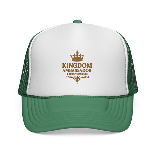 Kingdom Ambassador (Gold Lettering) Trucker Cap for Everyday Style, Faith-based Gift, Inspirational Headwear