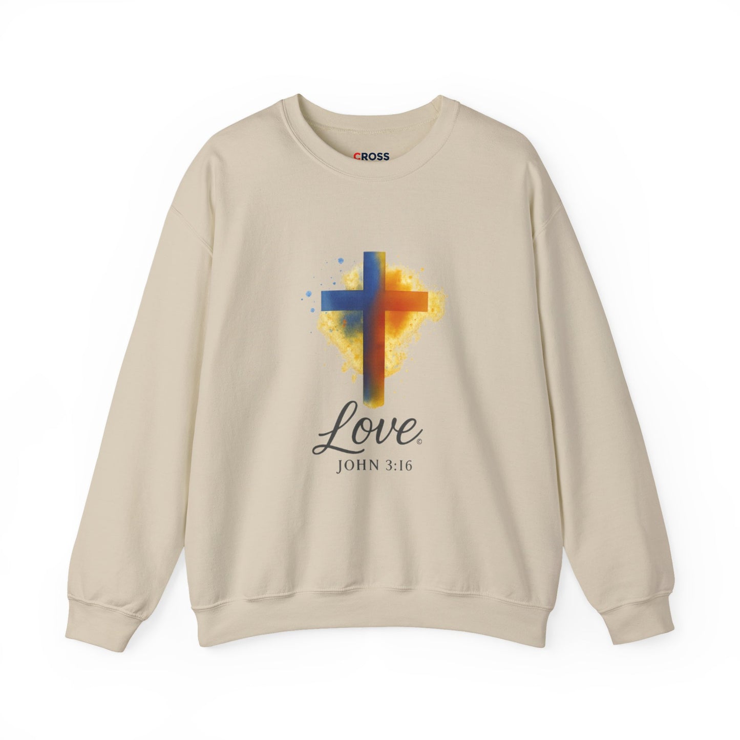 Love (Black Lettering) Unisex Crewneck Sweatshirt, Inspirational Apparel, Casual Wear, Gift for Believers, Church Outing Attire, Daily Comfort Wear