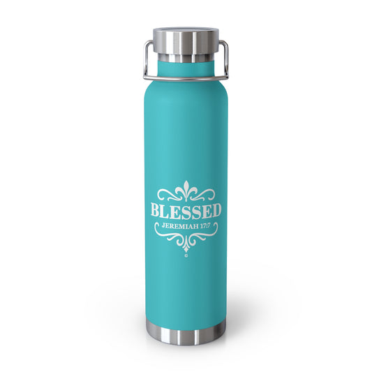 Blessed (White Lettering) Insulated Water Bottle, Large 22 oz.