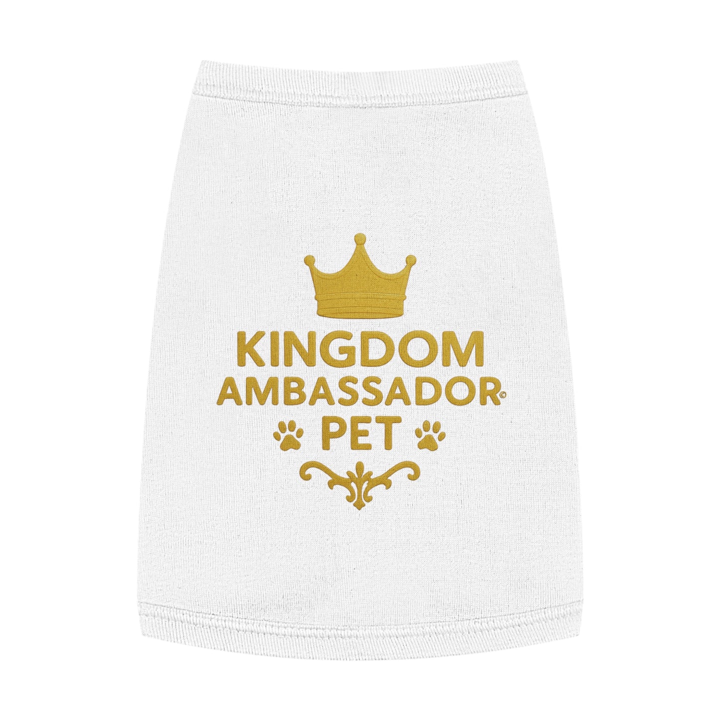 Kingdom Ambassador Pet (Gold Lettering) Tank Top, Dog Shirt, Pet Apparel, Cute Pet Gift, Pet Clothes for Any Occasion, Dog Lover Gift - Cross Apparel USA
