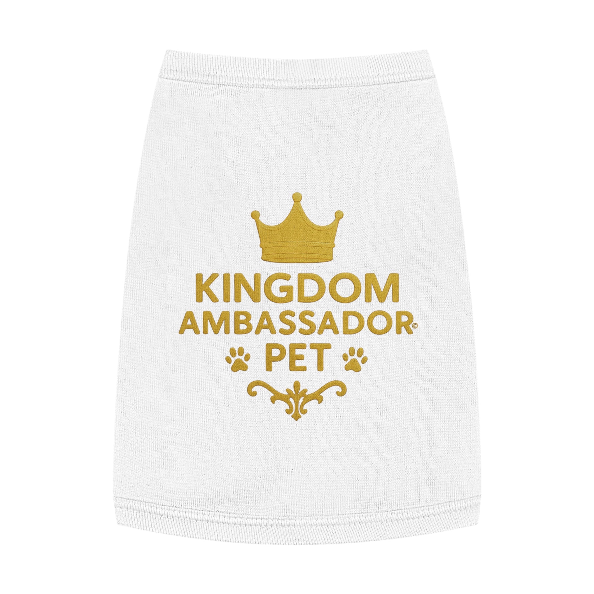 Kingdom Ambassador Pet (Gold Lettering) Tank Top, Dog Shirt, Pet Apparel, Cute Pet Gift, Pet Clothes for Any Occasion, Dog Lover Gift - Cross Apparel USA