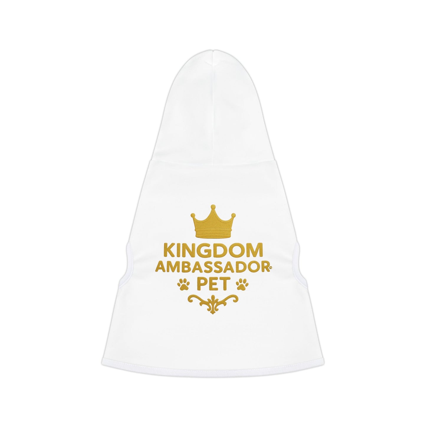 Kingdom Ambassador Pet (Gold Lettering) Hoodie for Stylish Companions | Cute Pet Clothing, Dog Hoodie, Pet Apparel, Stylish Dog Wear, Pet Gifts - Cross Apparel USA
