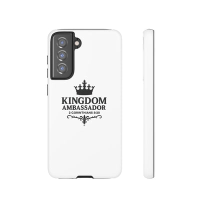 Kingdom Ambassador (Black Lettering) Rugged Phone Case, Inspirational Mobile Cover, Gift for Faith Lovers, Faith-Based Protector