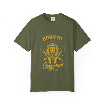 Born to Overcome (Gold Lettering) Unisex Apparel Clothing Tee T-shirt Relaxed Fit Shirt