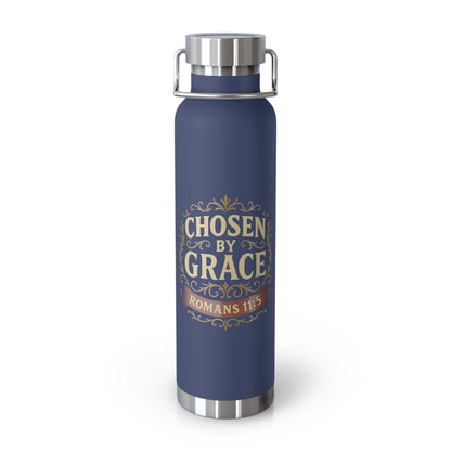 Chosen by Grace (Full Color) Insulated Water Bottle, Motivational Gift, Faith-Based Drinkware, Inspirational Travel Mug, Biblical Verse Bottle - Cross Apparel USA
