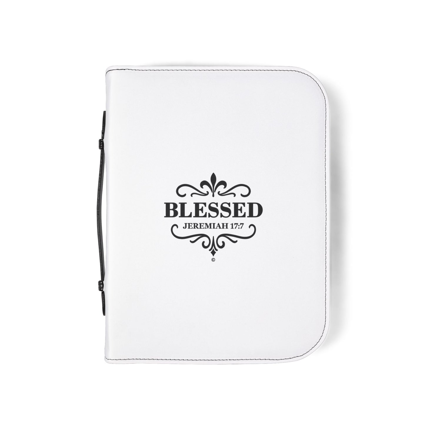 Blessed (Black Lettering) Inspirational Bible Cover, Gift for Believers, Faith-Based Book Cover - Cross Apparel USA