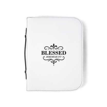 Blessed (Black Lettering) Inspirational Bible Cover, Gift for Believers, Faith-Based Book Cover - Cross Apparel USA