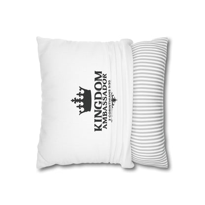 Kingdom Ambassador (Black Lettering) Square Pillow Cover | Inspirational Home Decor | Gifts for Faith (Pillow not included)