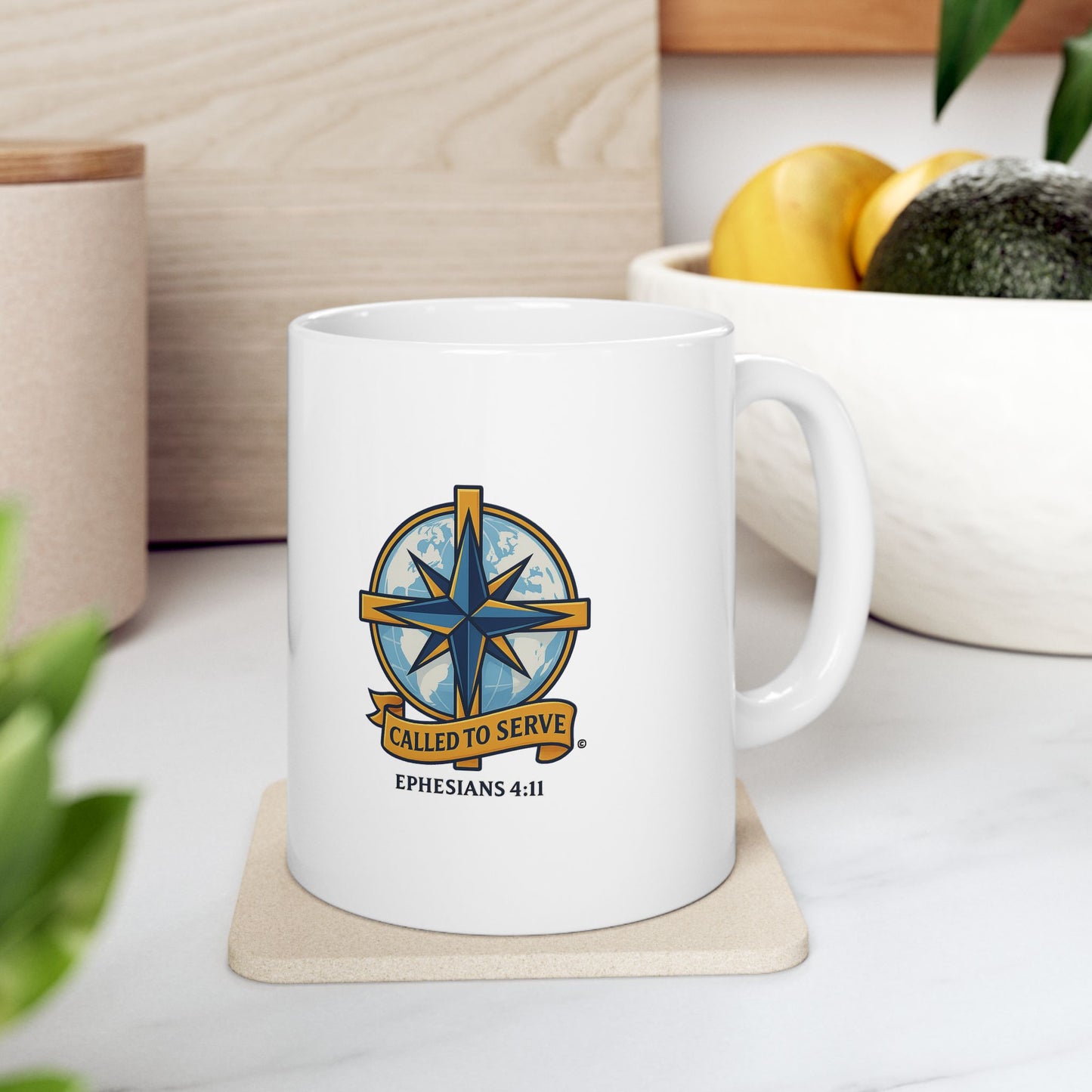 Called to Serve (Full Color) Ceramic Mug, Inspirational Gift, Coffee Cup for Faith, Gift of Believers, Devotional Drinkware (11oz, 15oz)