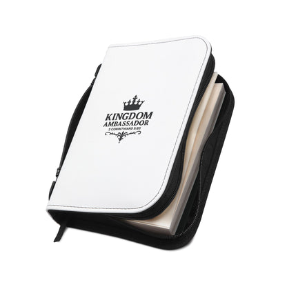 Kingdom Ambassador (Black Lettering) Inspirational Bible Cover, Gift for Believers, Faith-Based Book Cover - Cross Apparel USA