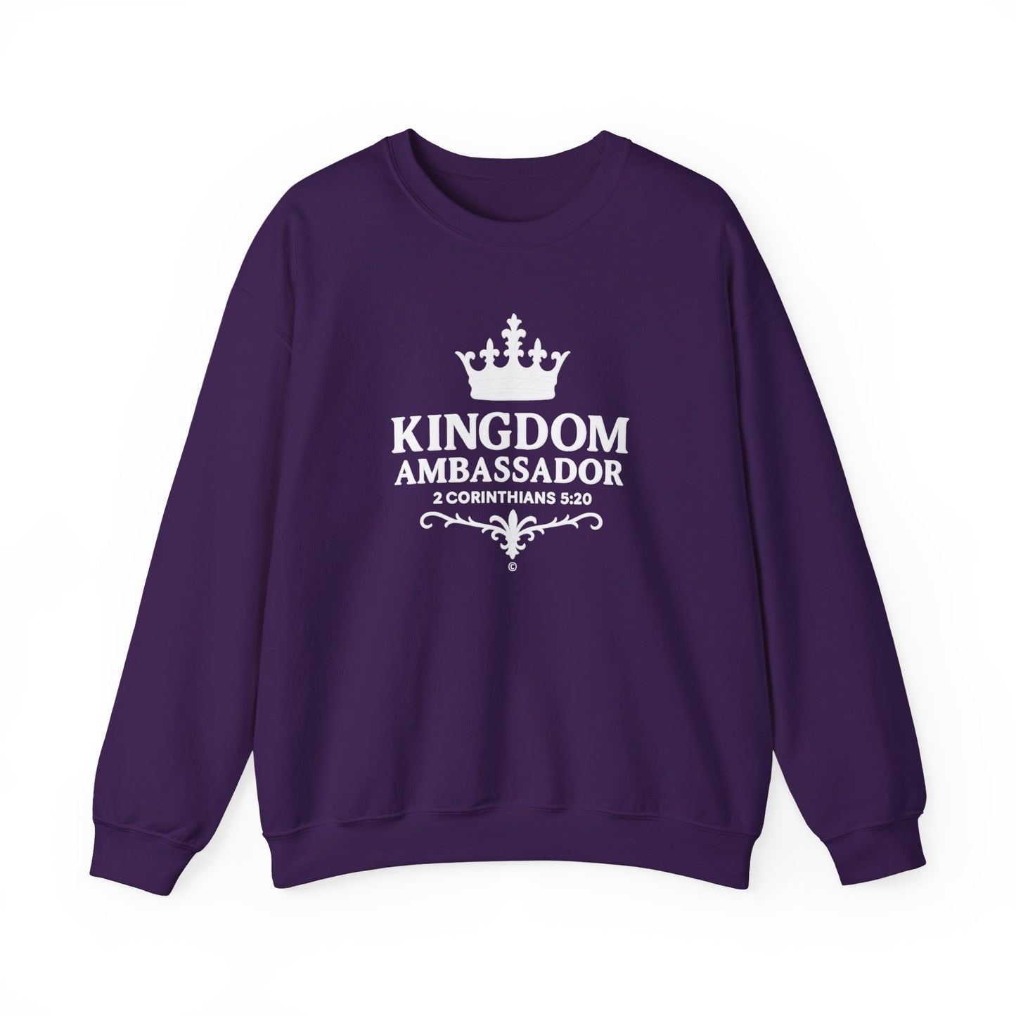 Kingdom Ambassador (White Lettering) Unisex Crewneck Sweatshirt - Inspirational Gift, Faith-Based Apparel, Cozy Casual Wear, Bible Verse Sweatshirt