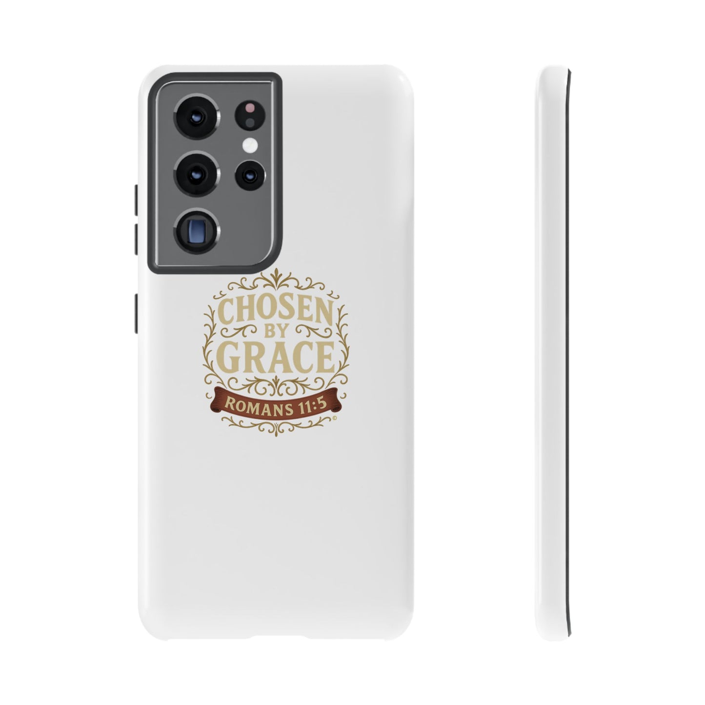 Chosen by Grace (Color), Rugged Phone Case, Inspirational Mobile Cover, Gift for Faith Lovers, Faith-Based Protector