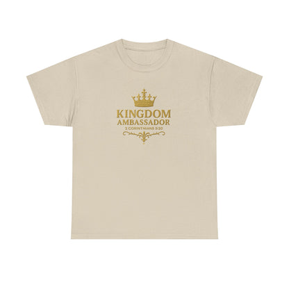 Kingdom Ambassador (Gold Lettering) Unisex Heavy Cotton Tee - Cross Apparel USA