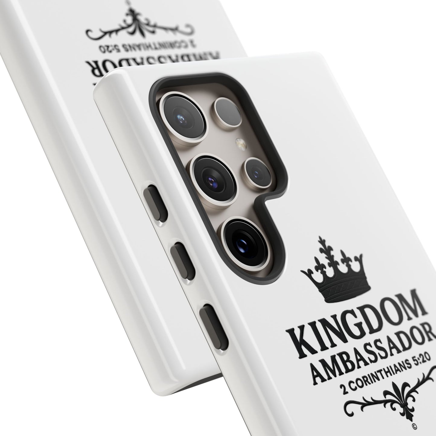 Kingdom Ambassador (Black Lettering) Rugged Phone Case, Inspirational Mobile Cover, Gift for Faith Lovers, Faith-Based Protector
