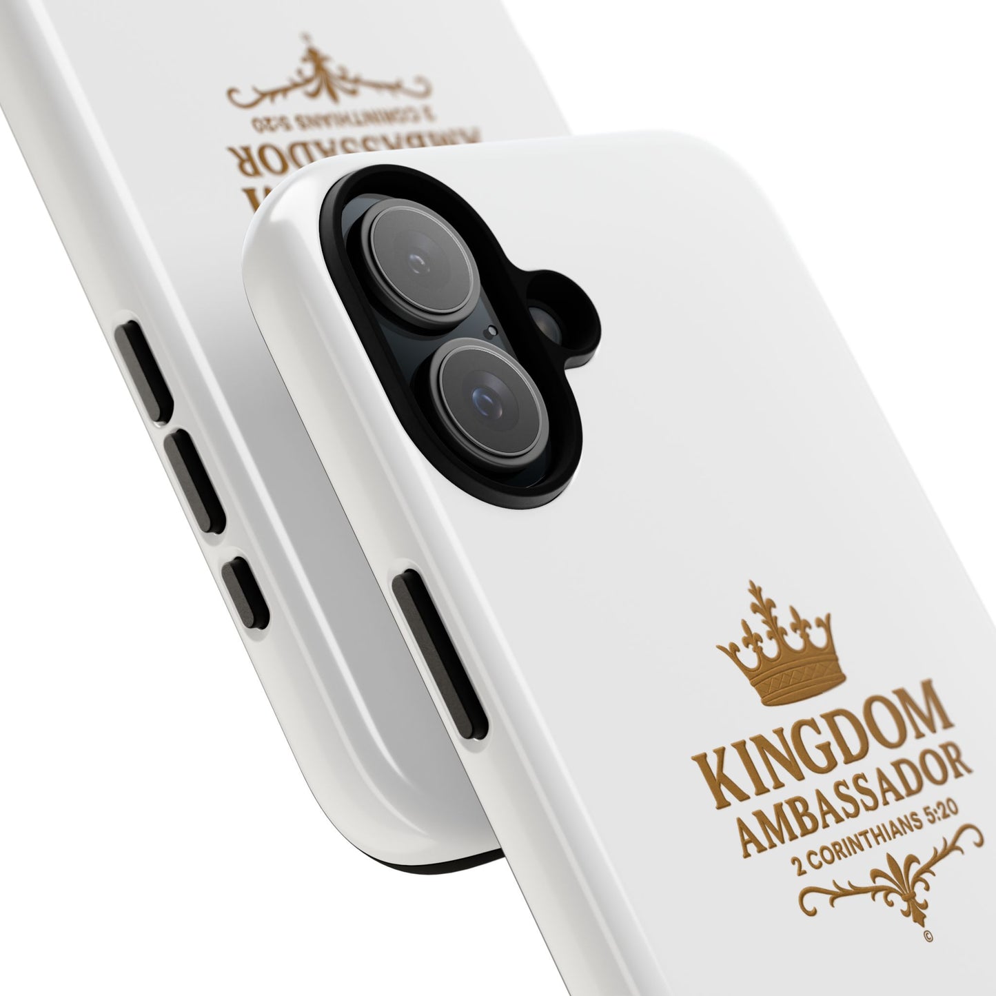 Kingdom Ambassador (Gold Lettering) Rugged Phone Case, Inspirational Mobile Cover, Gift for Faith Lovers, Faith-Based Protector