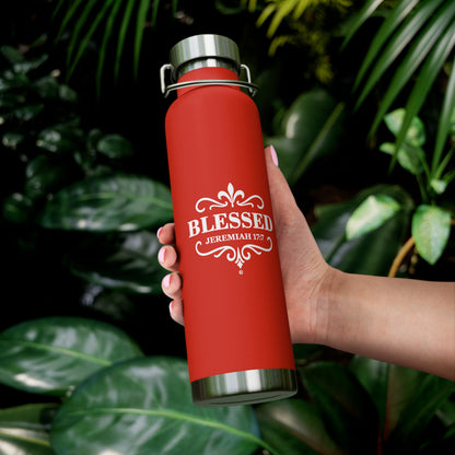 Blessed (White Lettering) Insulated Water Bottle, Large 22 oz.