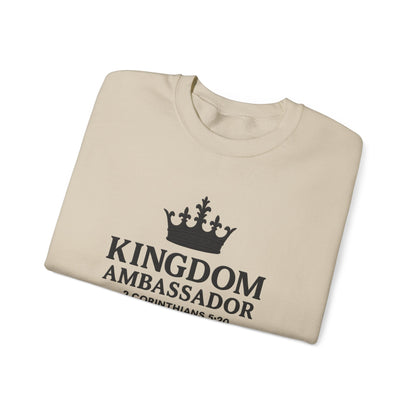 Kingdom Ambassador Sweatshirt (Black Lettering), Unisex Crewneck, Biblical Inspiration, Faith Apparel, Gift for Believers, Church Events