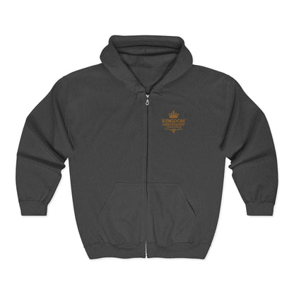 Kingdom Ambassador (Gold Lettering) Zip-Up Hoodie - Cozy Unisex Sweatshirt for Inspirational Style