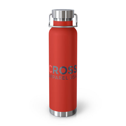Cross Apparel USA Branded Insulated Water Bottle, Motivational Gift, Faith-Based Drinkware, Inspirational Travel Mug, Biblical Verse Bottle