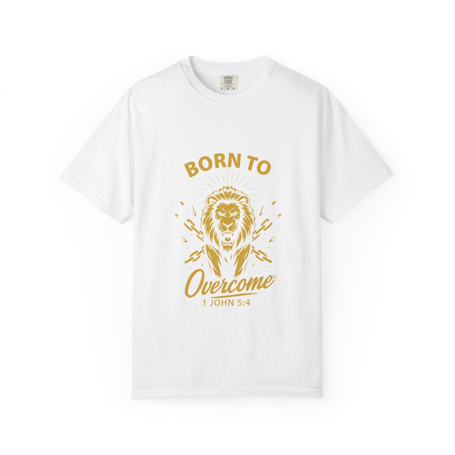 Born to Overcome (Gold Lettering) Unisex Apparel Clothing Tee T-shirt Relaxed Fit Shirt