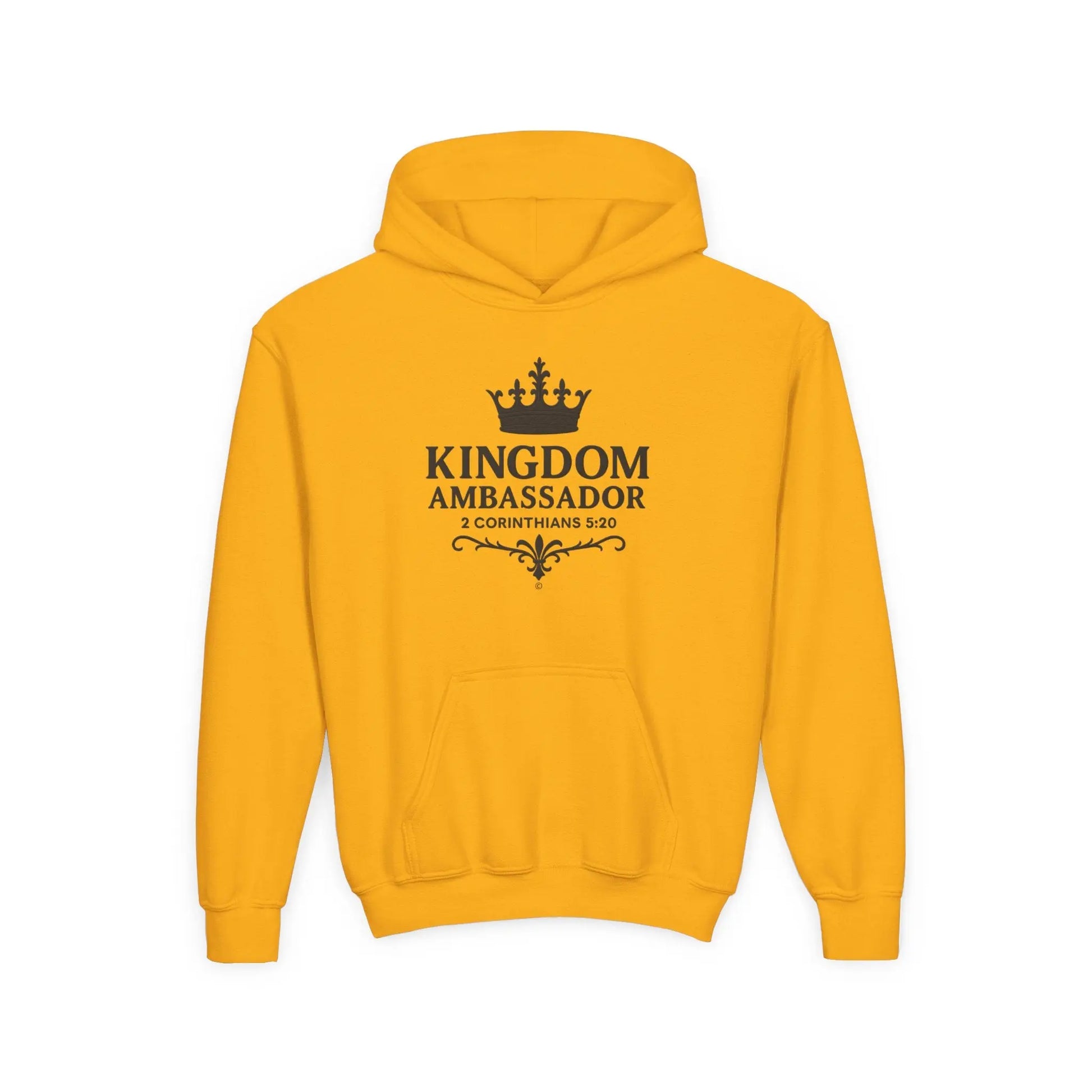 Kingdom Ambassador Youth Hoodie, Inspirational Sweatshirt for Kids, Bible Verse Apparel, Perfect Gift for Young Believers, Comfortable [...] - Cross Apparel USA