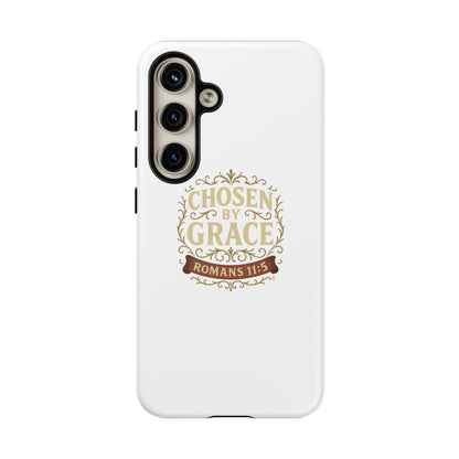Chosen by Grace (Color), Rugged Phone Case, Inspirational Mobile Cover, Gift for Faith Lovers, Faith-Based Protector