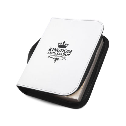 Kingdom Ambassador (Black Lettering) Inspirational Bible Cover, Gift for Believers, Faith-Based Book Cover - Cross Apparel USA