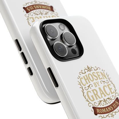 Chosen by Grace (Color), Rugged Phone Case, Inspirational Mobile Cover, Gift for Faith Lovers, Faith-Based Protector