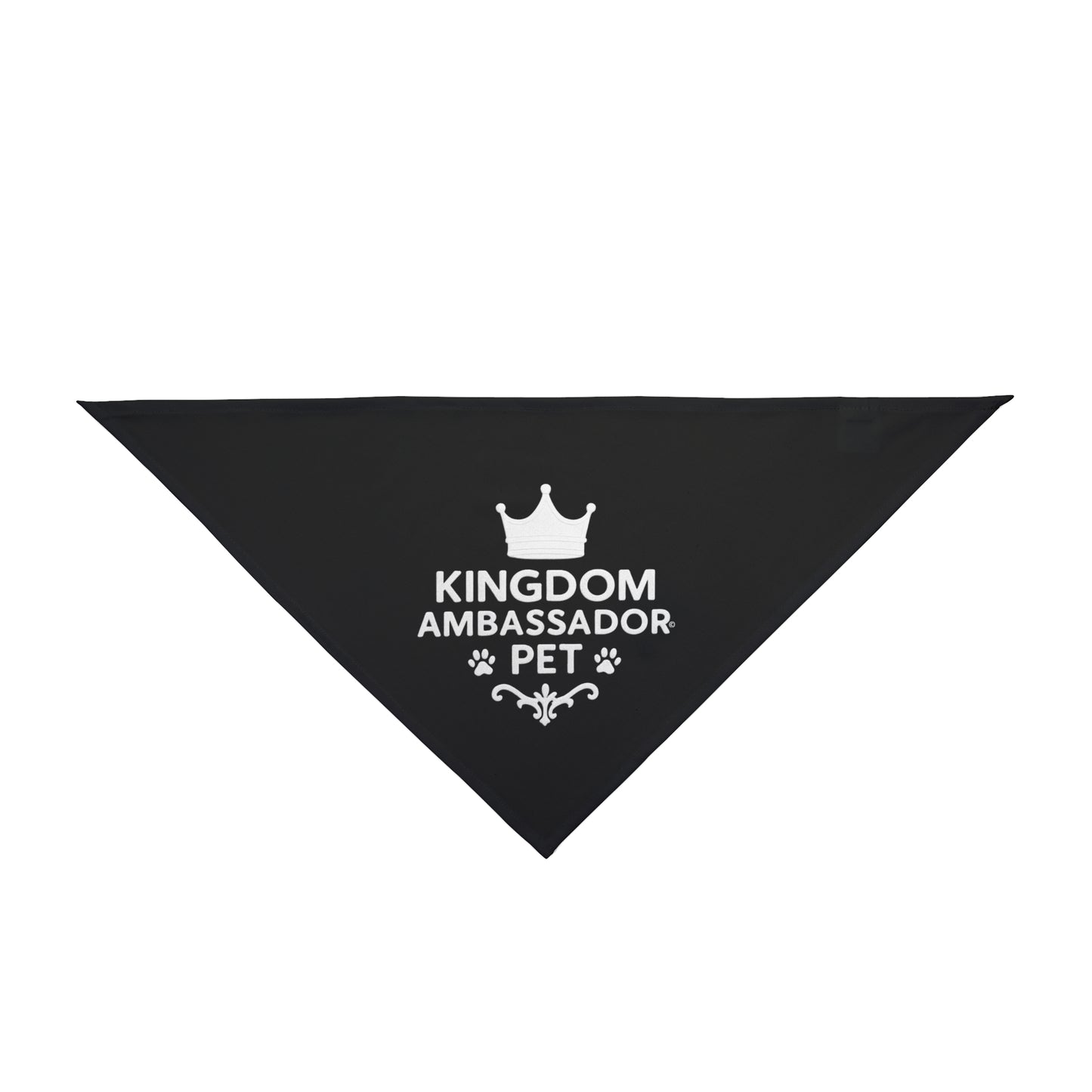 Kingdom Ambassador Pet (White Lettering on Black) Bandana