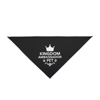 Kingdom Ambassador Pet (White Lettering on Black) Bandana