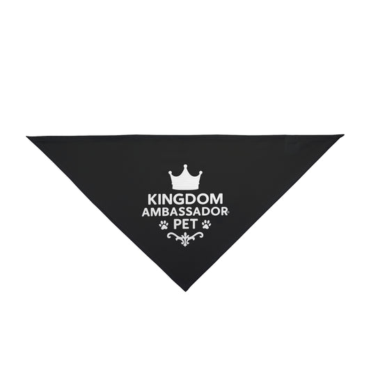 Kingdom Ambassador Pet (White Lettering on Black) Bandana