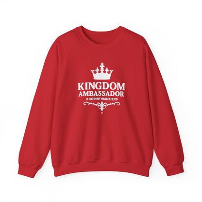 Kingdom Ambassador (White Lettering) Unisex Crewneck Sweatshirt - Inspirational Gift, Faith-Based Apparel, Cozy Casual Wear, Bible Verse Sweatshirt